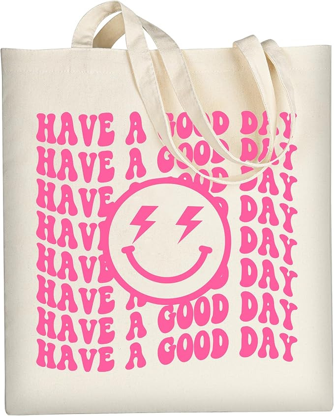 AUSVKAI Canvas Tote Bag Aesthetic for Women, Cute Reusable Cloth Cotton Bags for Shopping Beach T... | Amazon (US)