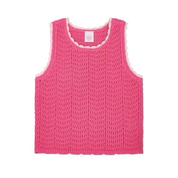 Wonder Nation Girls Crochet Sweater Tank, Sizes 4-18 & Plus | Walmart (US)