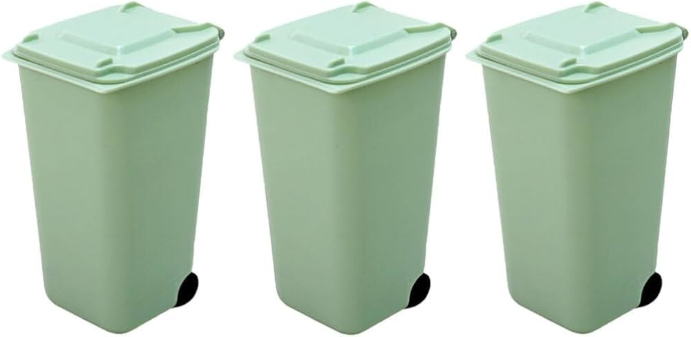 EXCEART 3pcs Mini Trash Can Toy Plastic Push Vehicles Garbage Truck Can Curbside Garbage Bin Tiny... | Amazon (US)