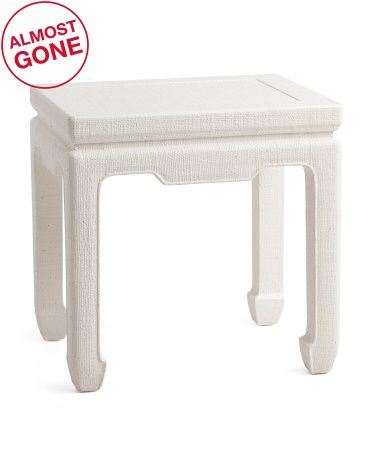 Gallerie Raffia Wooden End Table | TJ Maxx