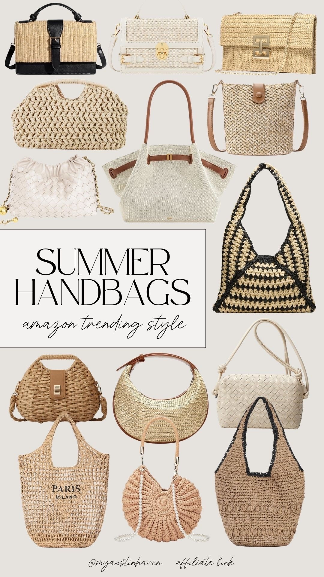Amazon summer handbags I’m loving for vacation outfits, beach days and easy warm-weather styling. 🤍

Summer handbags, Amazon handbags, Amazon fashion, summer accessories, straw bag, woven bag, raffia bag, crochet bag, beach bag, vacation bag, resort bag, crossbody bag, shoulder bag, tote bag, clutch bag, neutral bag, wicker purse, summer purse, look for less, beach tote, vacation outfit, resort style, warm weather style, summer outfit, spring accessories, affordable handbags.

#LTKHome #LTKgrwm #LTKTravel