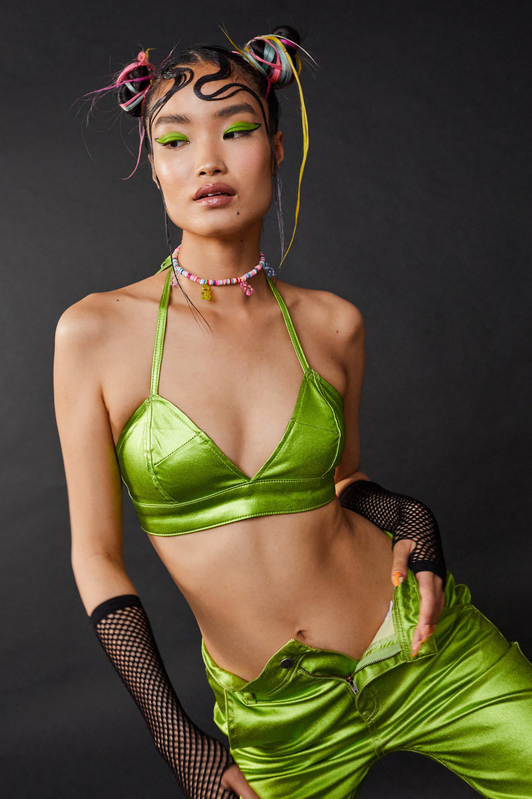 Coated Denim Triangle Bralet | Nasty Gal (US)