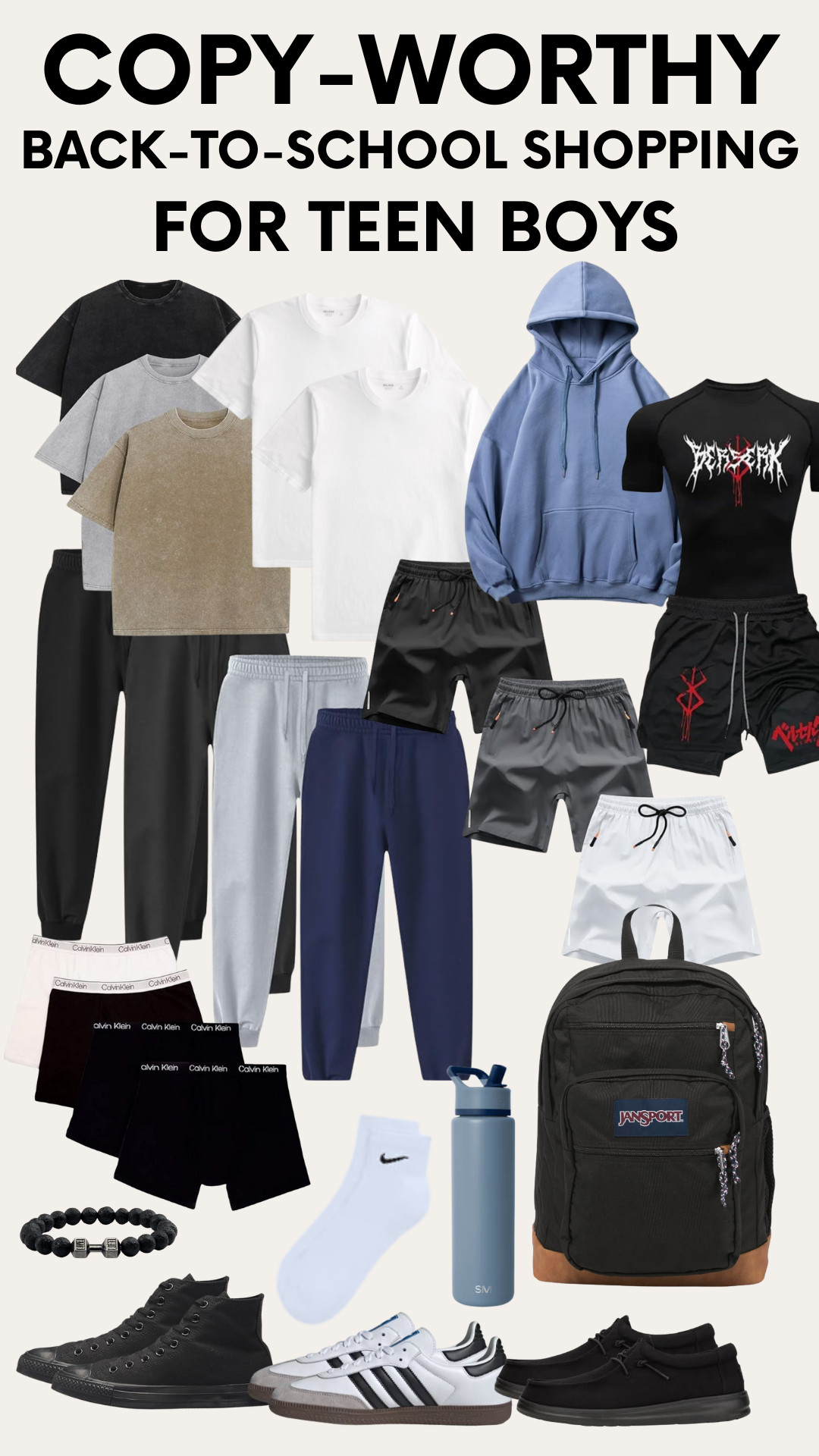 Back-to-School Shopping for Teen Boys = Handled ✅
If you're shopping for a teen boy this year, here’s the copy-worthy checklist that covers style, comfort, and everything they'll actually use 👇

✔️ Nike socks (a must… they have to be tall)
✔️ Adidas or Nike slides for gym days + every day
✔️ Graphic tees + athletic hoodies = school-approved uniform
✔️ Classic sneakers – think: Nike Blazers or New Balance 550s
✔️ Tech-ready backpacks with charging ports
✔️ Simple, clean lunch boxes (bonus if they’re “not embarrassing”)
✔️ Water bottles that won’t leak all over their Chromebook 😅

🛍️ Linked all the essentials for middle school + high school boys here—because yes, they care about what they wear (even if they don’t say it). 

 #LTKBackToSchool #TeenBoyStyle #BackToSchoolShopping #BoyMomLife #TeenBoyEssentials #LTKTeen #AmazonForTeens #SimpleMadePretty #CoolBoyStyle #TeenOutfitIdeas #LTKFinds #LTKKids