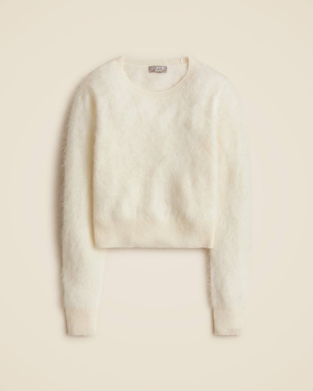 Brushed cashmere shrunken crewneck sweater | J. Crew US