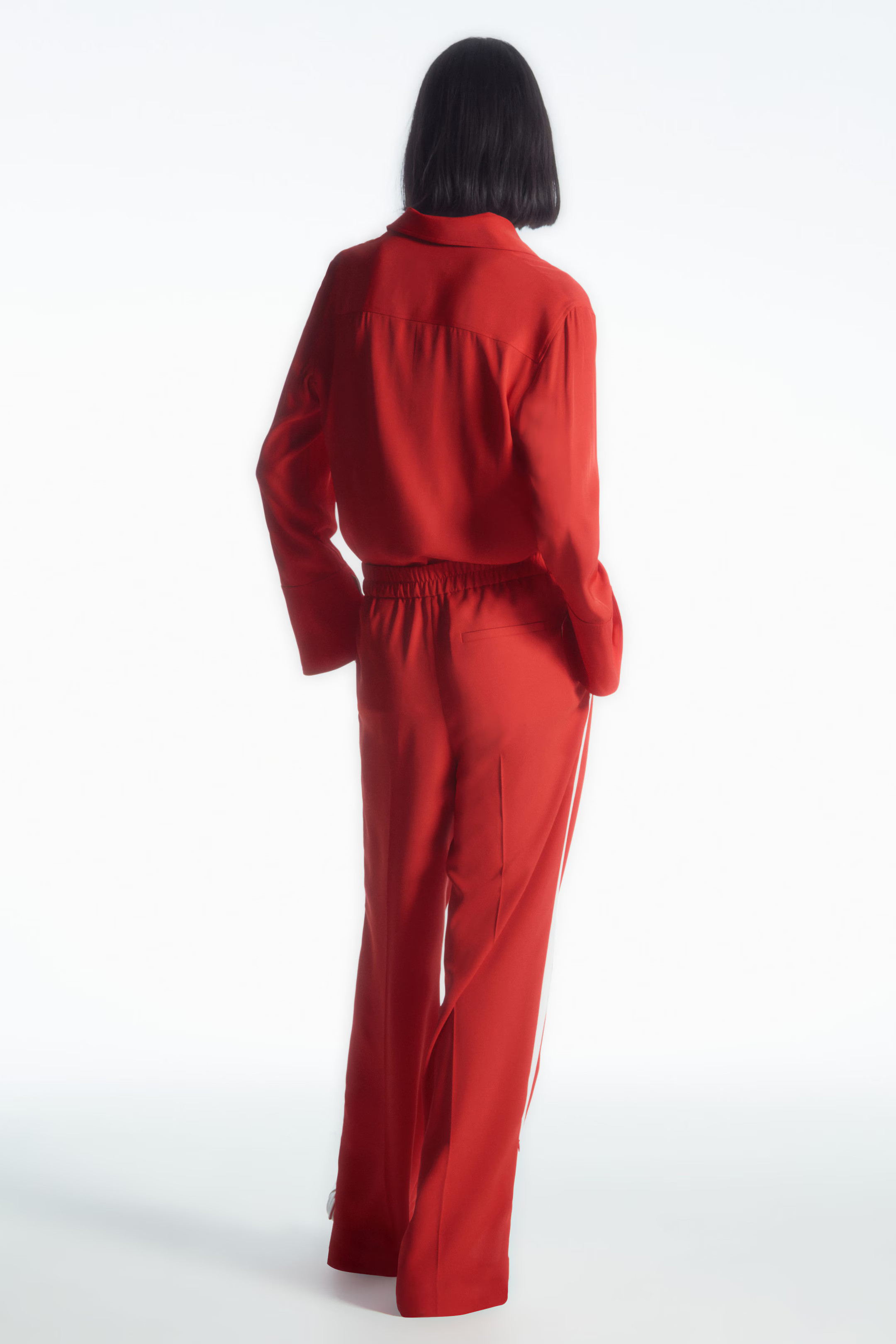 STRIPED SPLIT-CUFF PANTS - RED / OFF-WHITE | COS (AU)