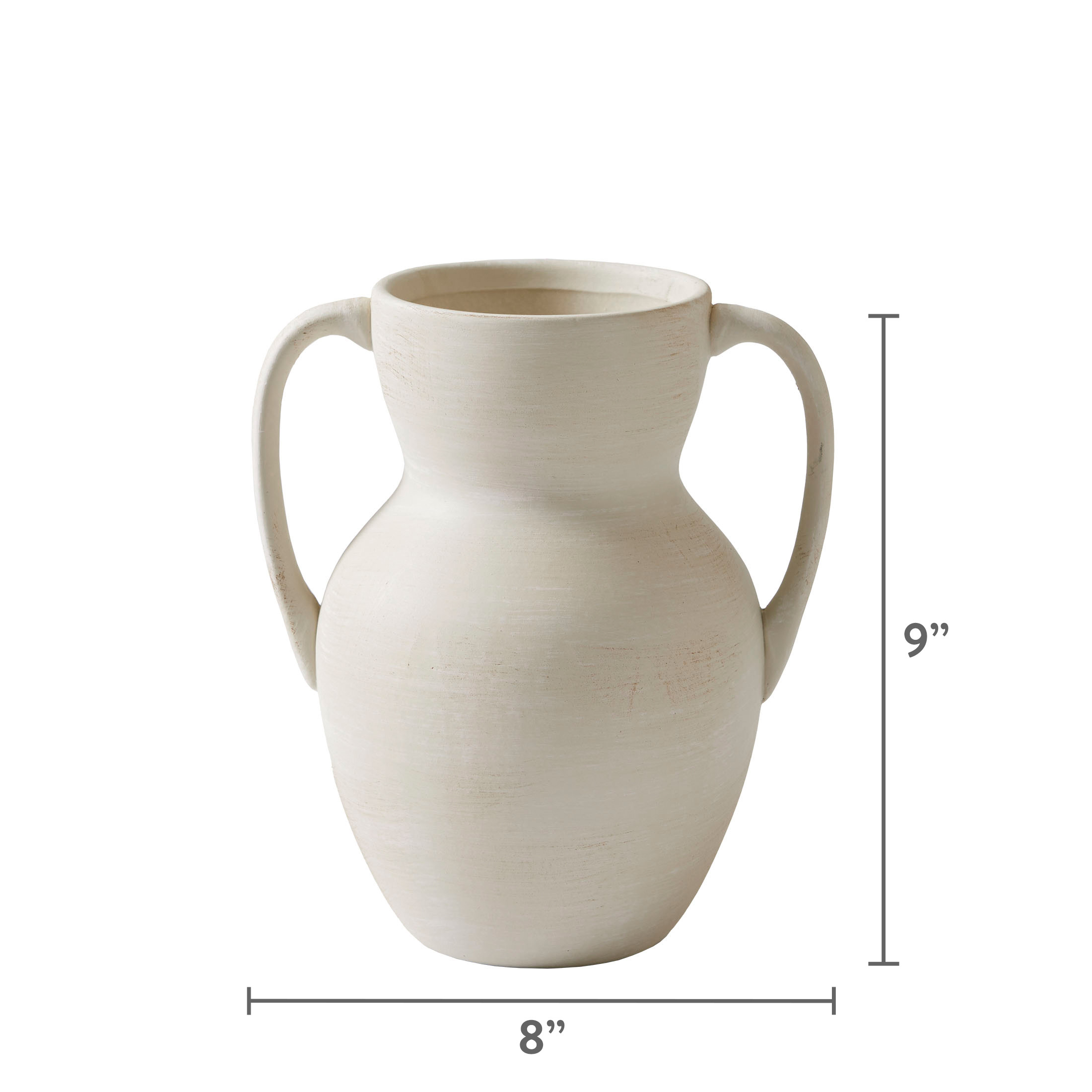 Better Homes & Gardens 8.75" Ceramic Handled Distressed Vase, Taupe | Walmart (US)