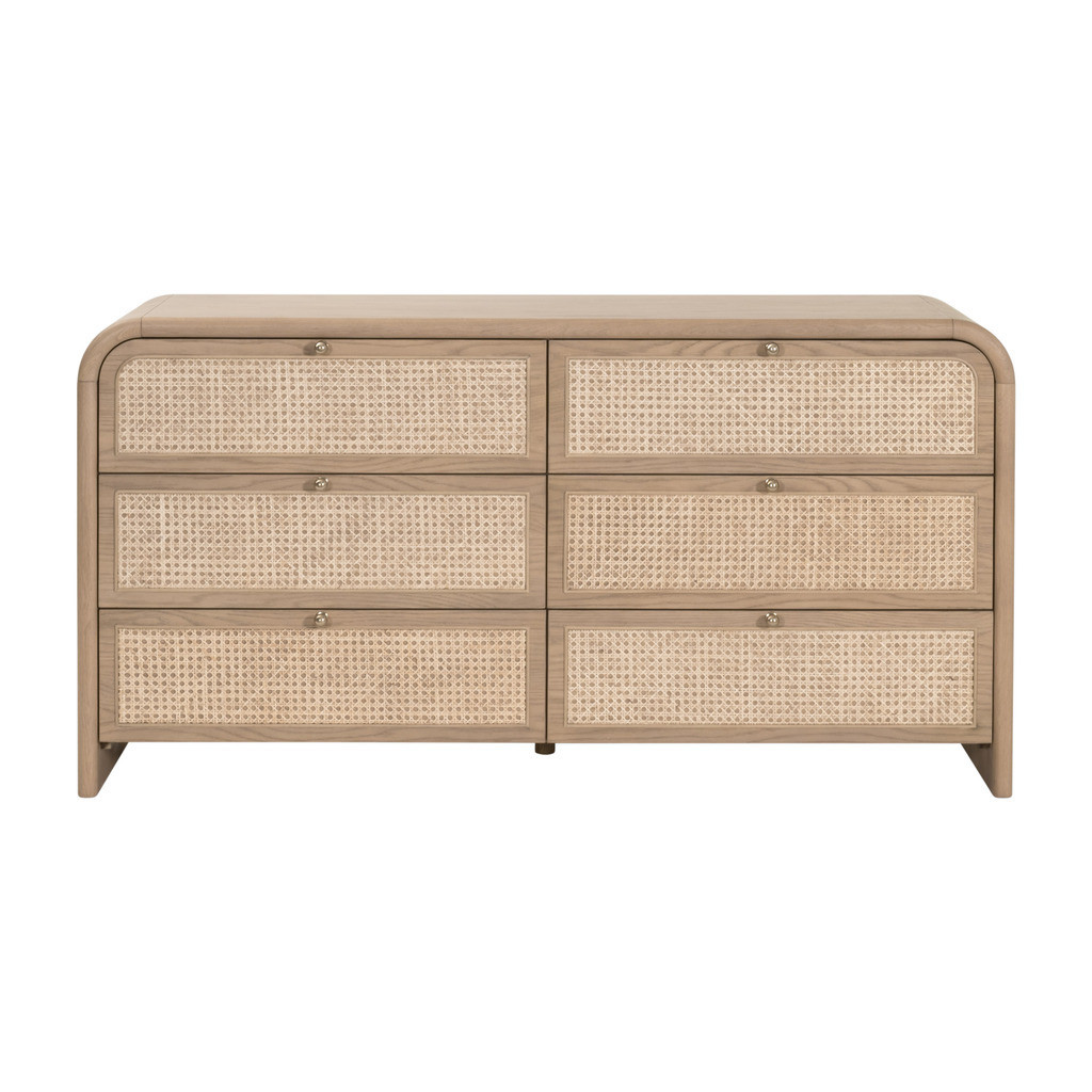 Cannes 6 Drawer Double Dresser In Natural Oak | 1stopbedrooms