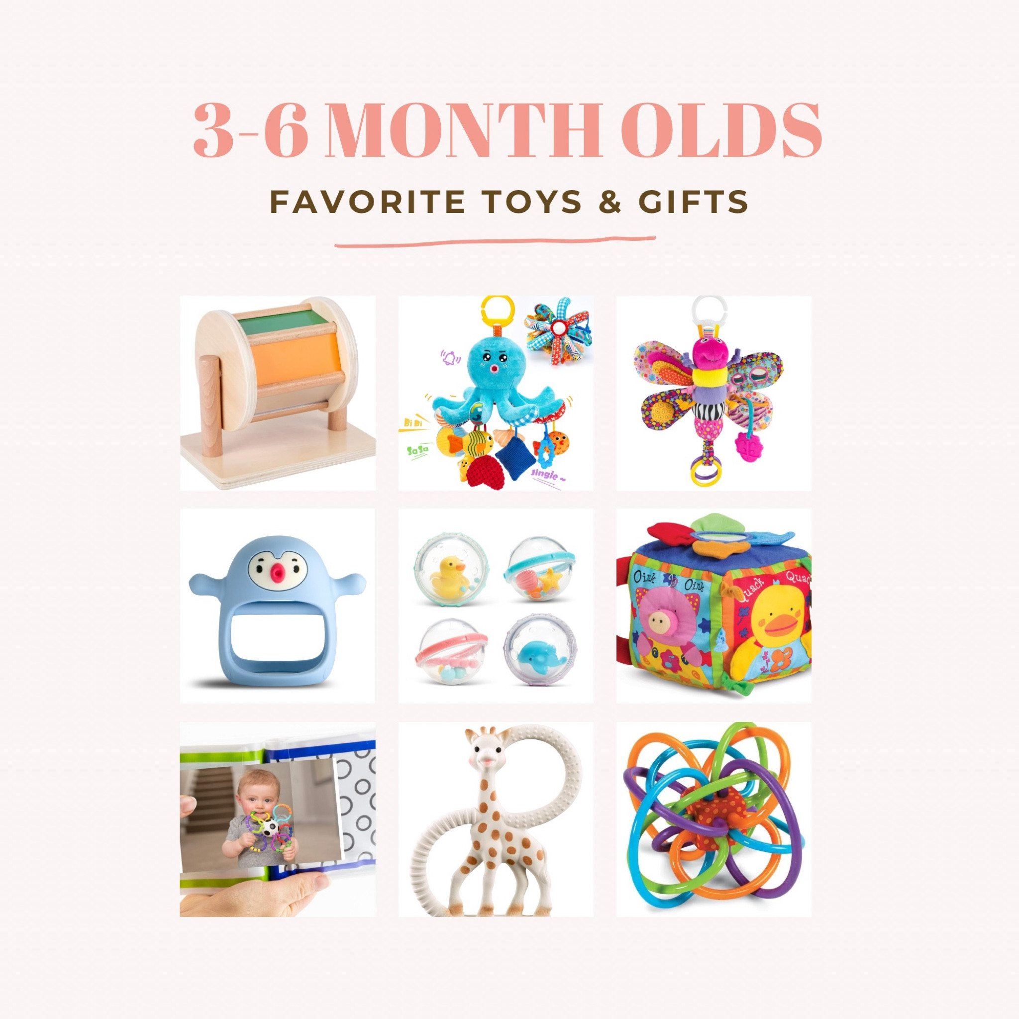 Toy and gift ideas for 3-6 months that are developmentally appropriate 

#LTKGiftGuide #LTKBaby #LTKBump