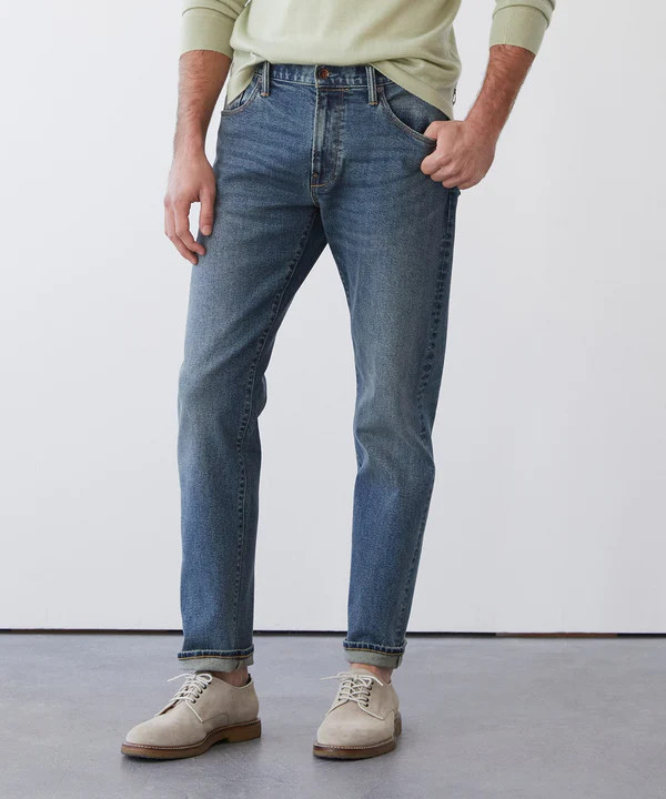 Slim Stretch Jean in Medium Indigo Wash | Todd Snyder