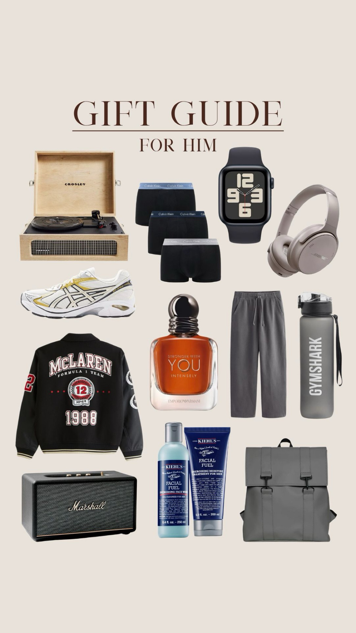 Gift guide for him 🫶🏼 

Perfect for your boyfriend, dad, brother, son, or best friend 🎄

Armani, Gym Shark, Abercrombie, Kiehl’s, Apple, Bose, ASICS

#LTKuk #LTKmens #LTKgiftguide