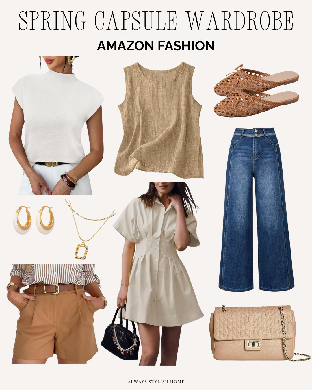Amazon spring capsule wardrobe finds that make getting dressed effortless this season. Think versatile basics, neutral layers, classic denim, and easy pieces you can mix and match for endless outfits. These Amazon fashion finds are perfect if you love a minimal, timeless wardrobe with affordable staples that work for everyday spring style. 

 #LTKgrwm #LTKootd #LTKSeasonal