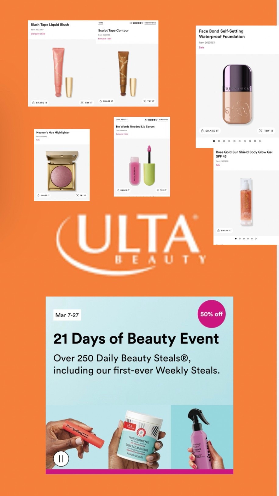 Don’t miss out on the Ulta Beauty 21 days of beauty event!!

#LTKSaleAlert #LTKBeauty