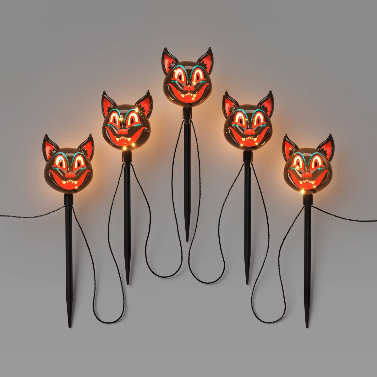 5ct Plastic Cat Halloween Novelty Pathway Lights with Warm White LEDs - Hyde and EEK! Boutique™ | Target