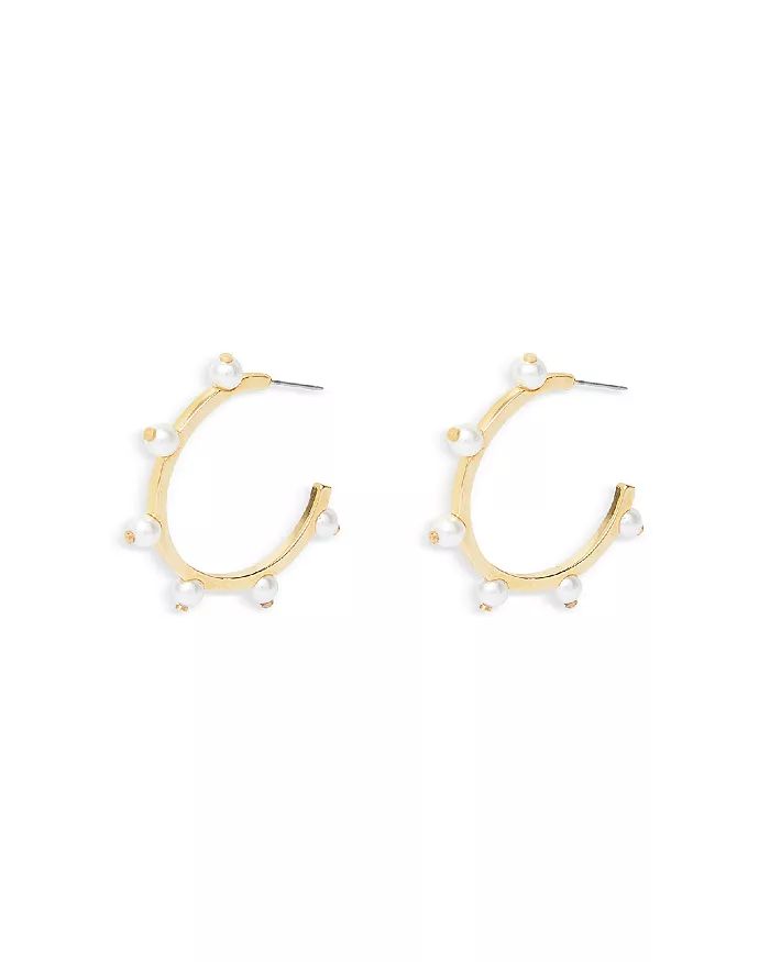 Imitation Pearl Birdcage C Hoop Earrings in 14K Gold Plated | Bloomingdale's (US)
