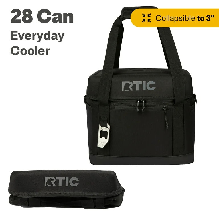 RTIC 28 Can Everyday Cooler, Insulated Soft Cooler with Collapsible Design, Black | Walmart (US)