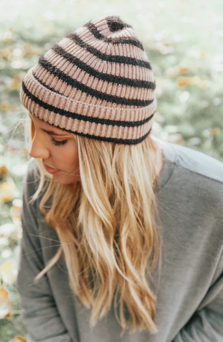 Winter Is Near Knitted Stripped Hat- 2 colors | Apricot Lane Boutique