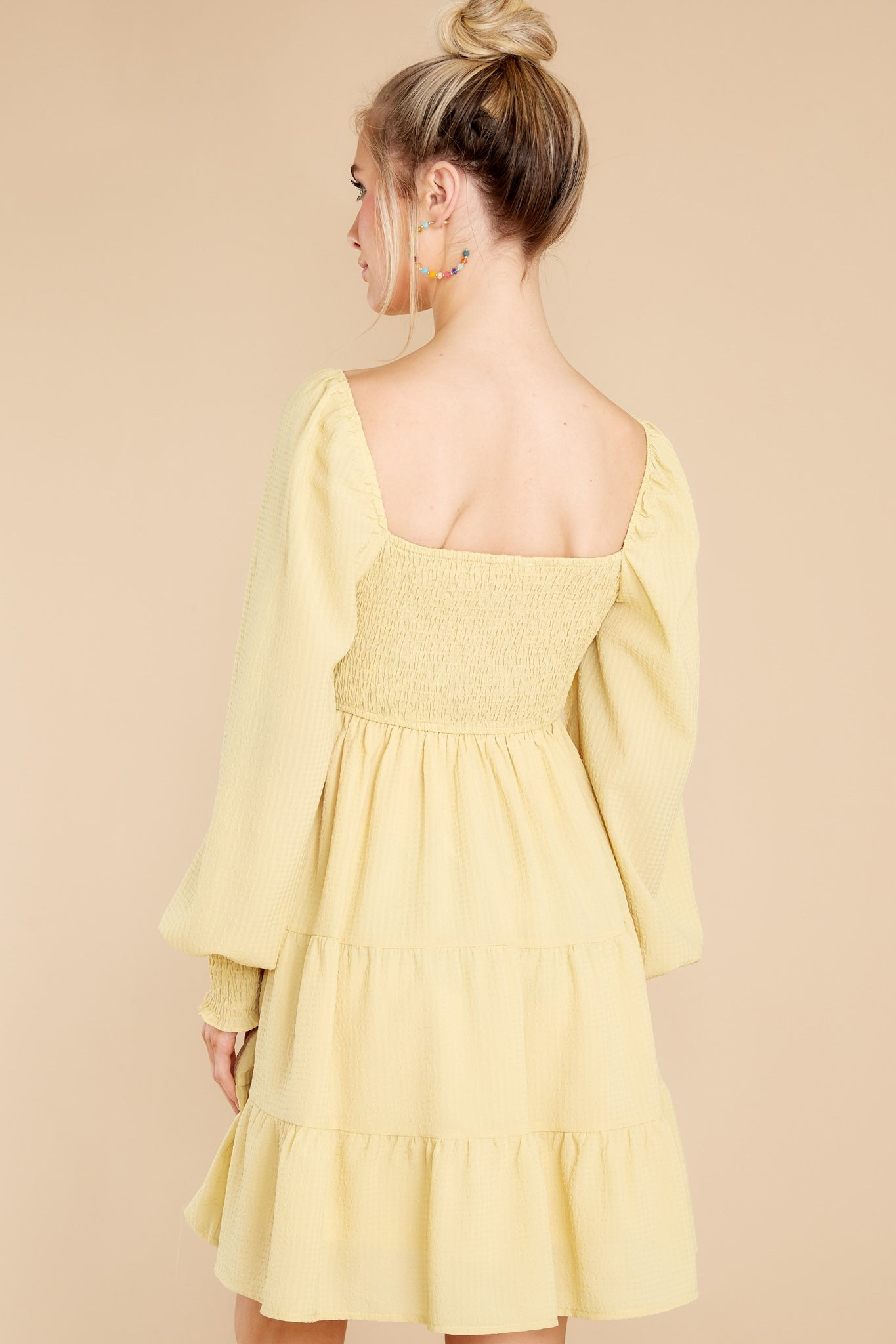 When The Sun Comes Out Pastel Yellow Dress | Red Dress 