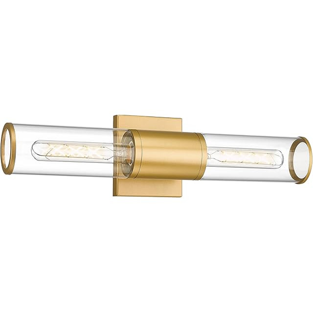 Bathroom Sconces Wall Lighting W/ Clear Glass, 2-Light Bathroom Vanity Light Fixtures, Modern Wal... | Amazon (US)