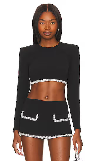 x Rachel Cosette Crop Top in Black | Revolve Clothing (Global)