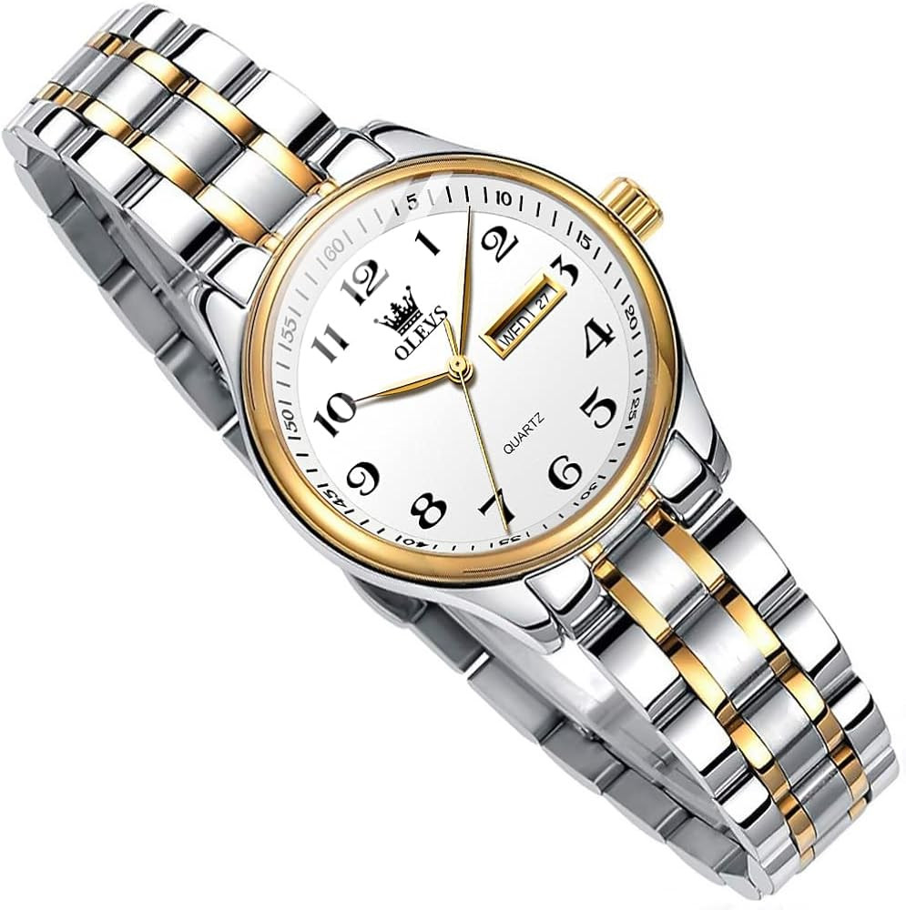 OLEVS Women's Watch, Small Wrist Stainless Steel Analog Watch, Luxury Casual Waterproof Day Date ... | Amazon (US)