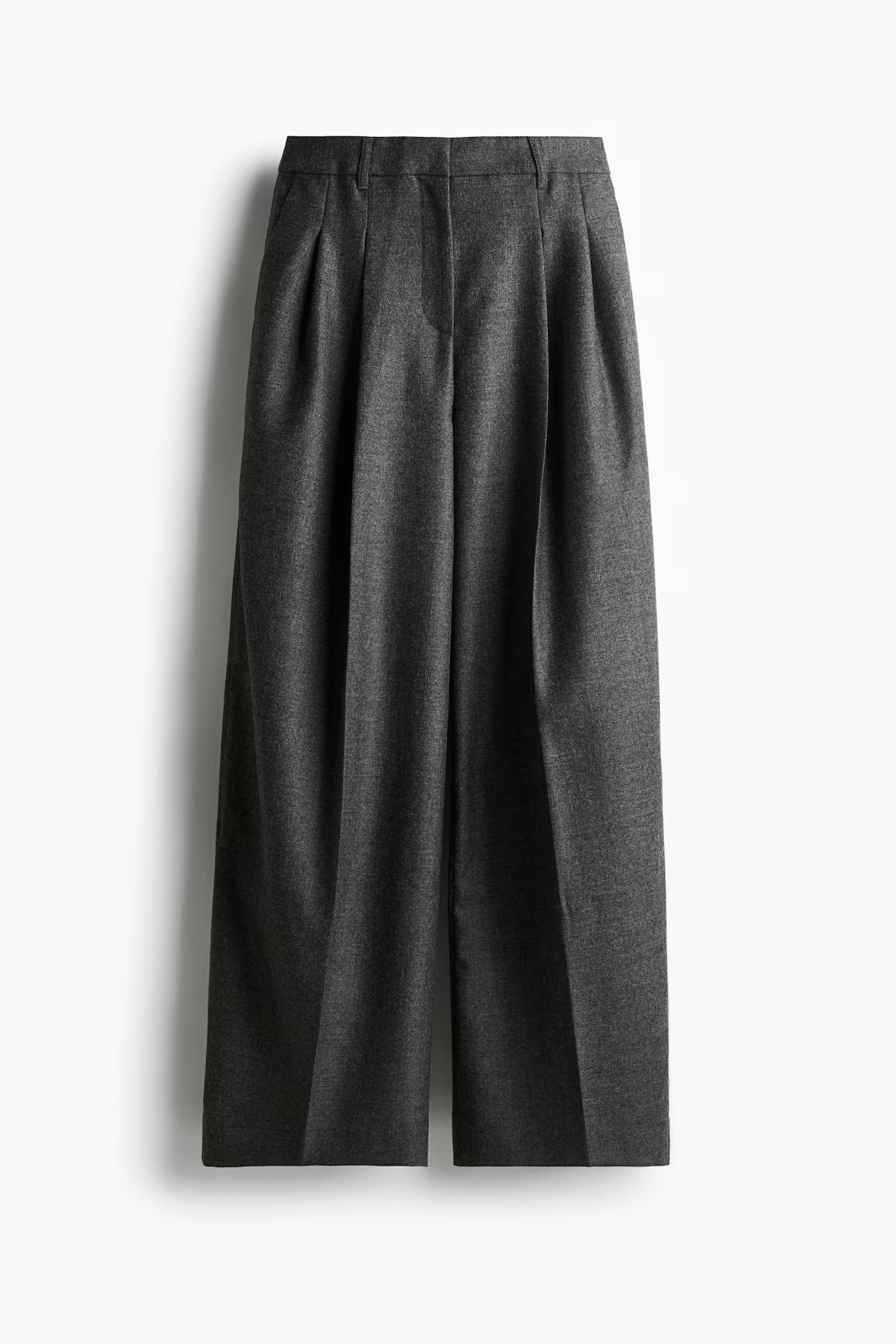 Pantalón sastre amplio - Talle alto - Largo - Gris oscuro - MUJER | H&M ES | H&M (FR, IT, ES, PT, BE)