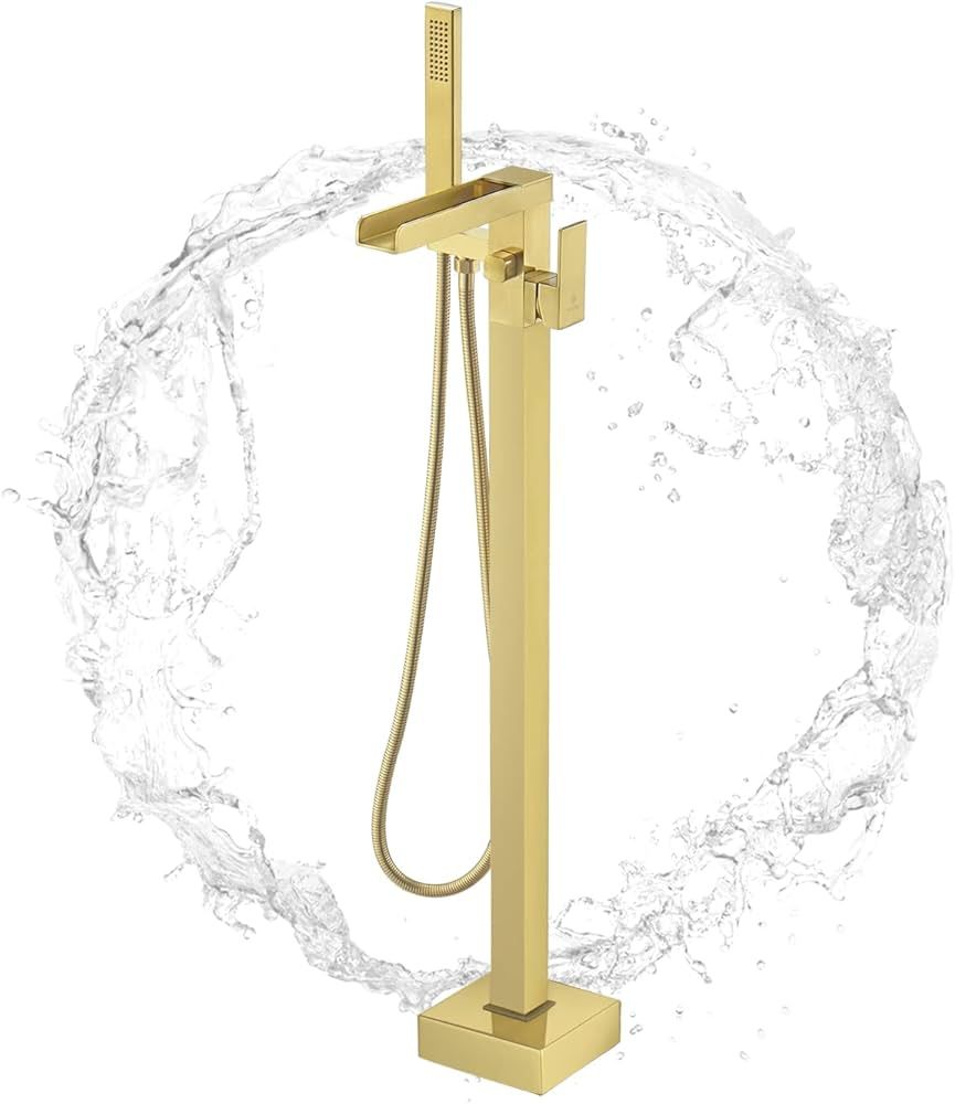 KALOG Waterfall Model Single Handle Freestanding Tub Filler Floor Mount Bathtub Faucet with Squar... | Amazon (US)