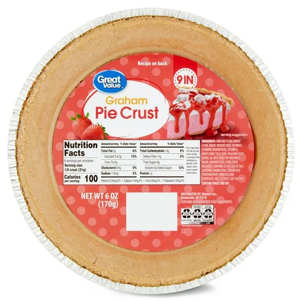 Great Value Graham 9" Pie Crust, 6 oz | Walmart (US)