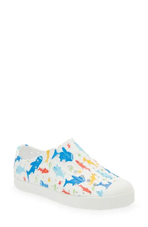 Native Shoes Jefferson Water Friendly Perforated Slip-On in Shell White/Skyshark at Nordstrom, Size 11 M | Nordstrom