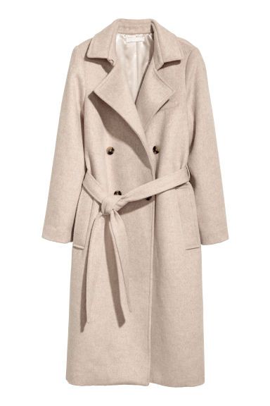 H & M - Double-breasted Coat - Beige | H&M (US)