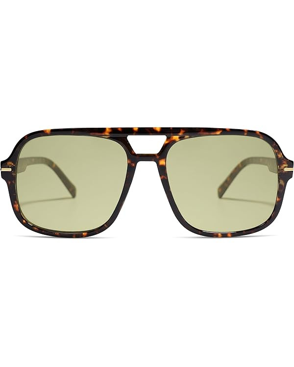 HERJOUR Retro Trendy Square Aviator Sunglasses Womens Mens 70s Classic Vintage Oversized Sun Glas... | Amazon (US)