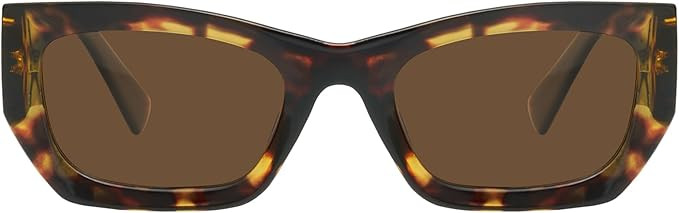 mosanana Retro Cat Eye Rectangle Polarized Sunglasses for Women Chunky Style MS52370 | Amazon (US)