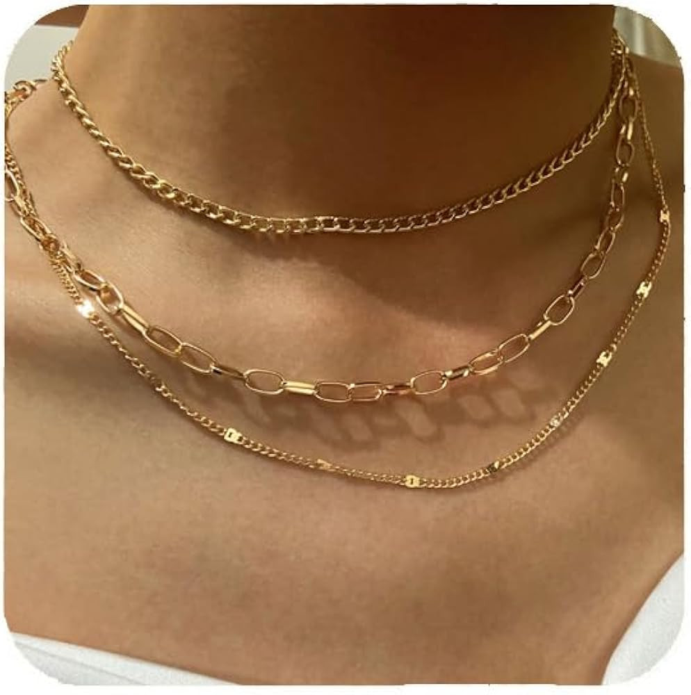 Gold Charm Necklace For Women Star Pearl Charms Pendant Neckalces Dainty 14K Gold Plated Summer B... | Amazon (US)