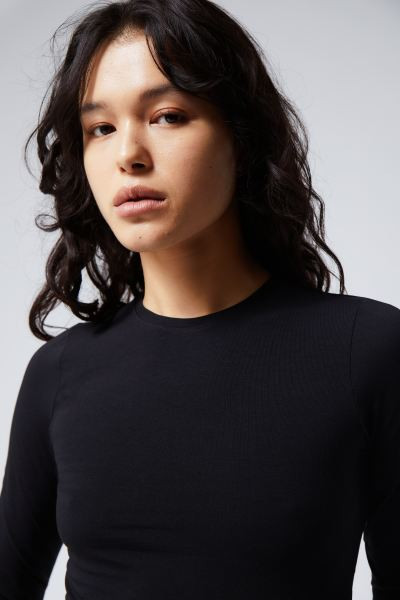 Mini Long Sleeve Crop Top | H&M (UK, MY, IN, SG, PH, TW, HK)