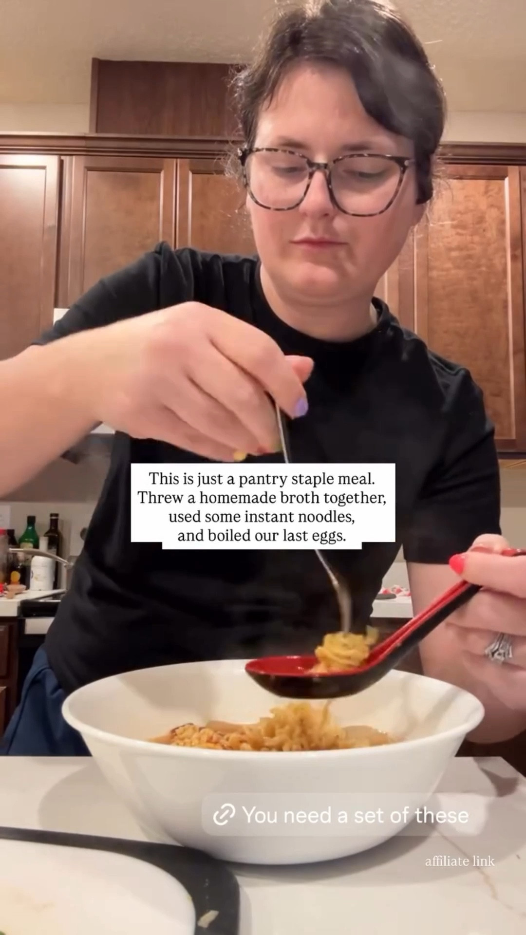 Big serving bowls are perfect for making big bowls of ramen.

Easy meal for weeknights