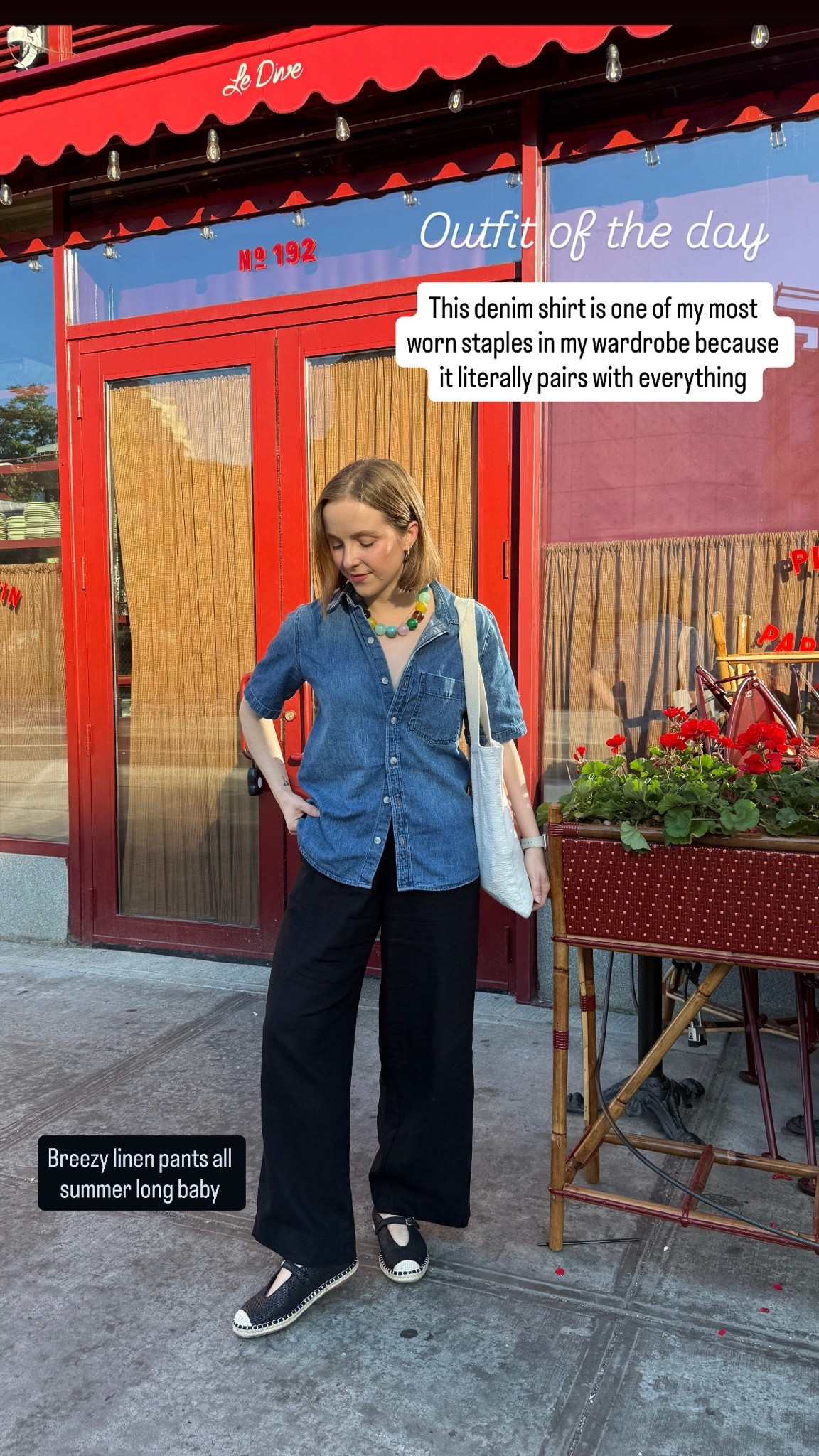 Summer ootd 
Denim shirt xxs Aritzia 
Linen pants xs petite $30
Espadrilles size 7

#LTKootd #LTKPetite #LTKSaleAlert