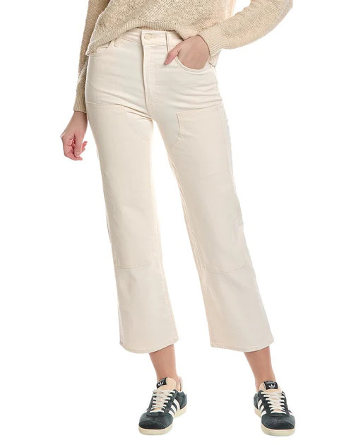 MOTHER Denim The Bees Knees Rambler Zip Ankle Act Natural Wide Straight Leg | Shop Simon