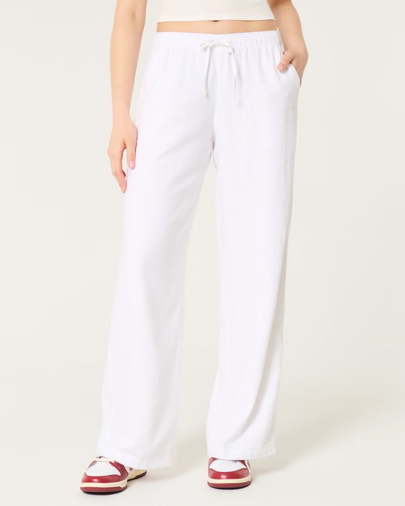 Women's Hollister Ella Adjustable Rise Pull-On Linen Blend Wide-Leg Pants | Women's Bottoms | Hol... | Hollister (US)