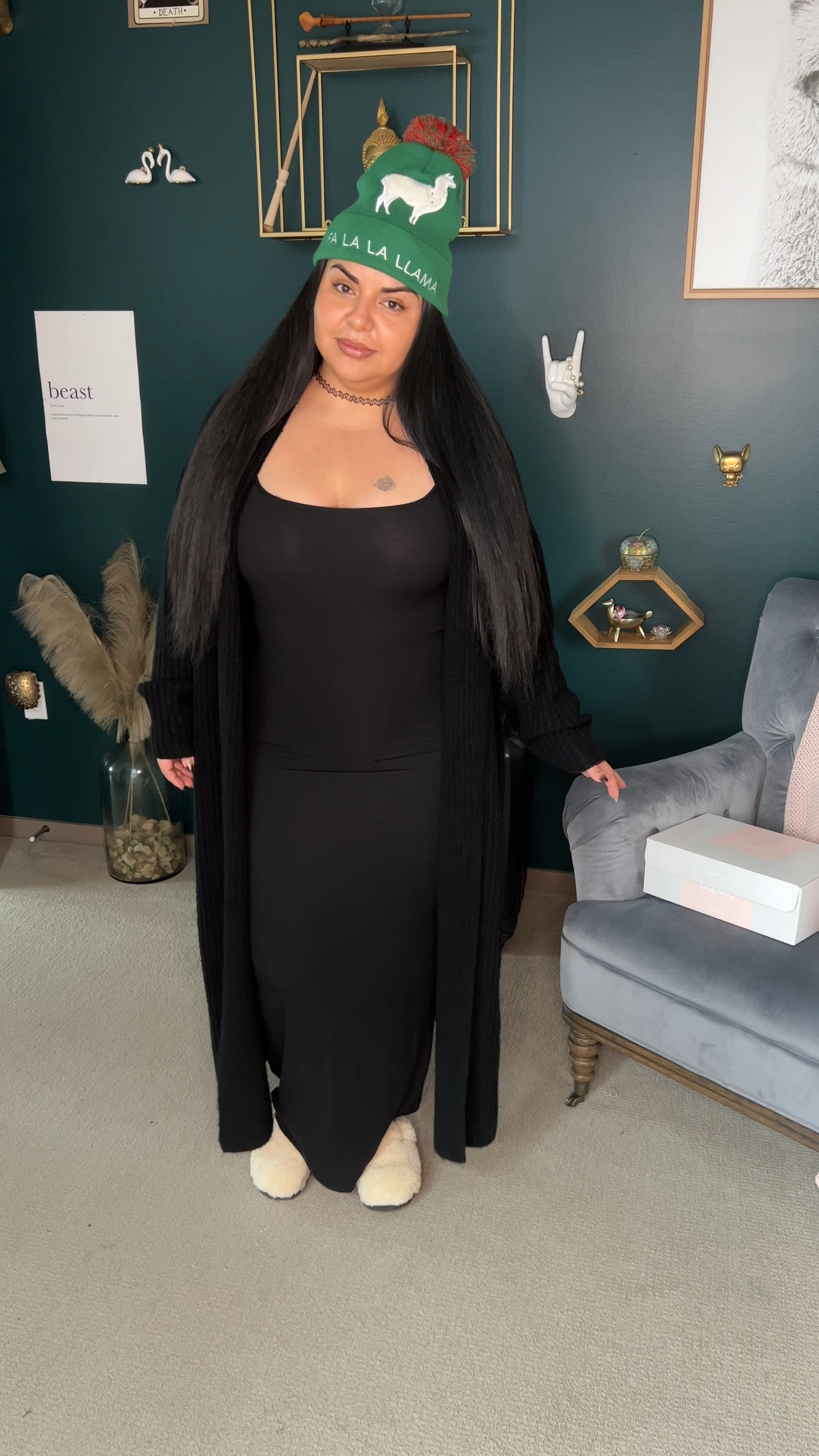 Get ready with me to go celebrate the holiday at our friends house. 🎄🥰 

Dress: @skims 
Cover up: @eloquii 
Shoes: @birkenstock 

#grwm #gettingready #outfit #inspiration #holidayvibes #xmas #christmasoutfit #ootd #latina #navidad 

#LTKcurves #LTKstyletip #LTKfit