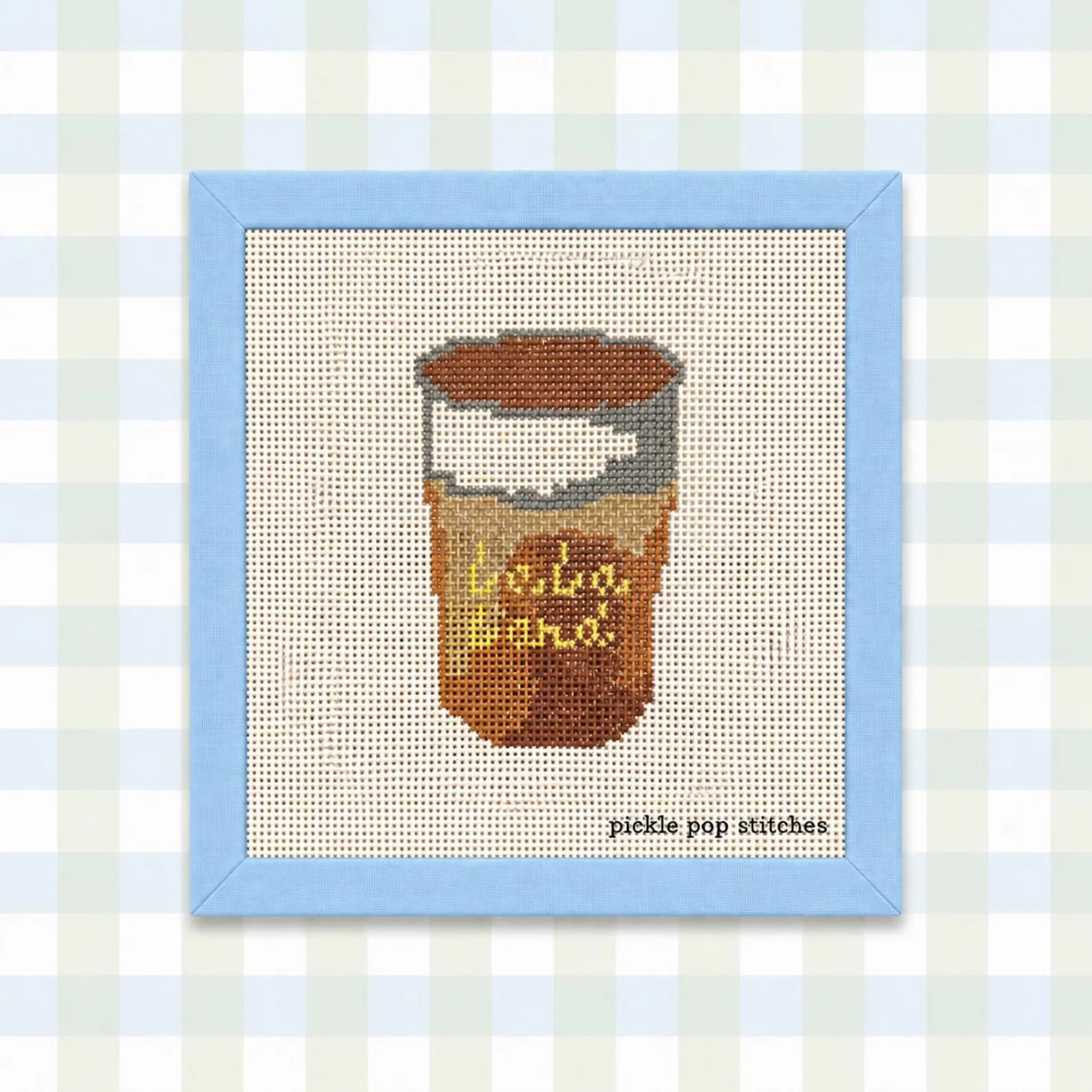 Hand Painted Lalaland Iced Coffee 13 Mesh Needle Point Canvas | Etsy (Global)