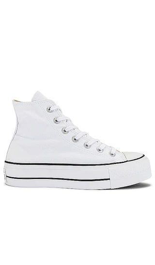 Chuck Taylor All Star Lift Hi Sneaker in White & Black | Revolve Clothing (Global)