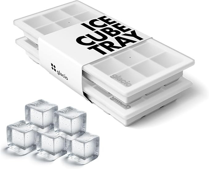 glacio Ice Cube Tray – Small Silicone Molds with Lids, BPA-Free and Flexible for Cocktails and ... | Amazon (US)