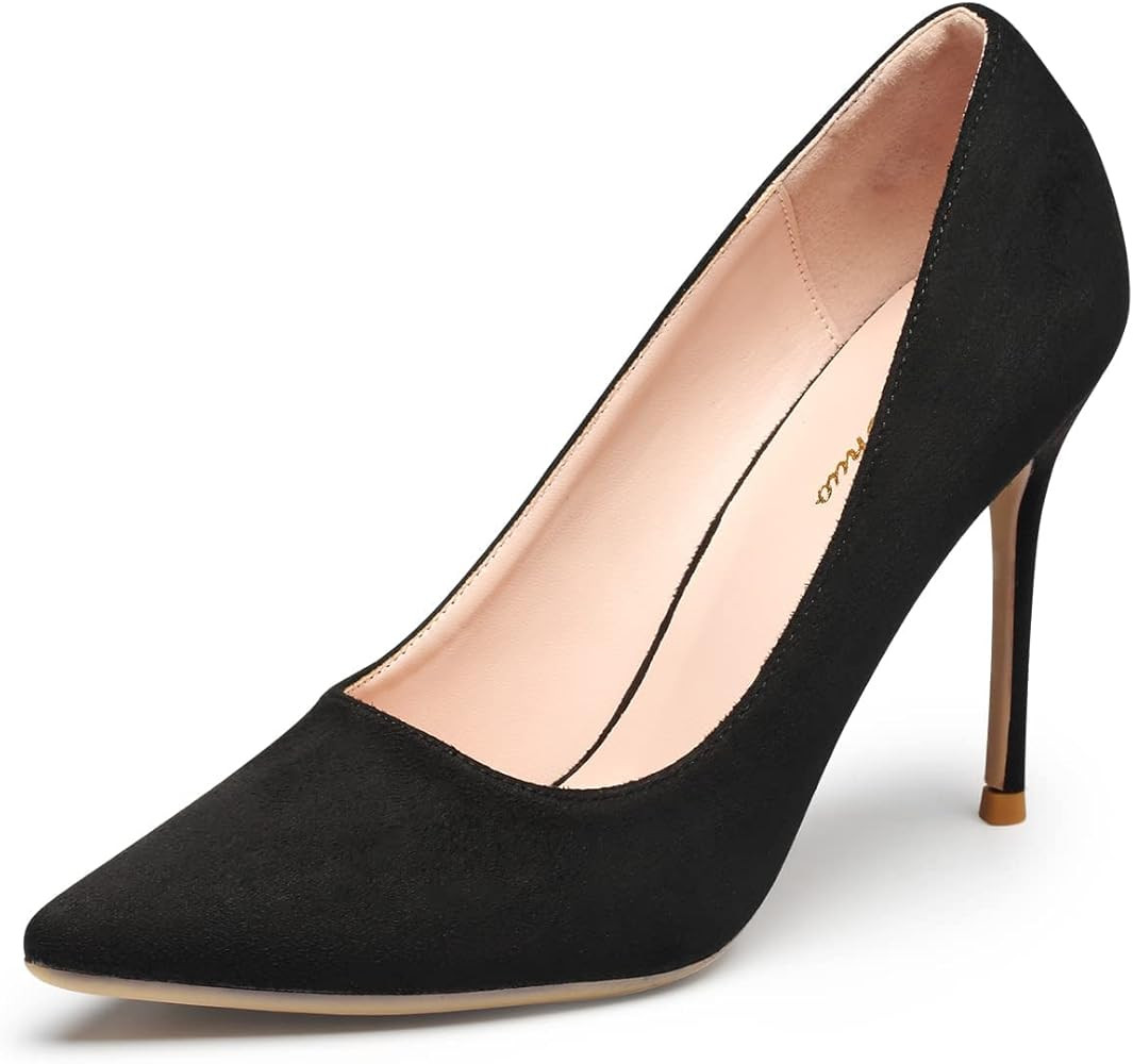 GENSHUO High Heel, 10cm/3.94 Inch Stiletto High Heel Shoes for Women Pointed Toe Party Evening Dress | Amazon (US)