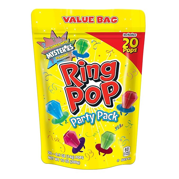 Ring Pop Bulk Candy Lollipop Variety Party Pack -20 Count Lollipops w/ Assorted Flavors - Fun Can... | Amazon (US)