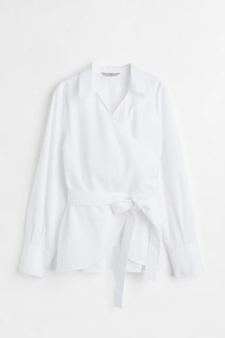 Wrapover Cotton Blouse | H&M (US + CA)