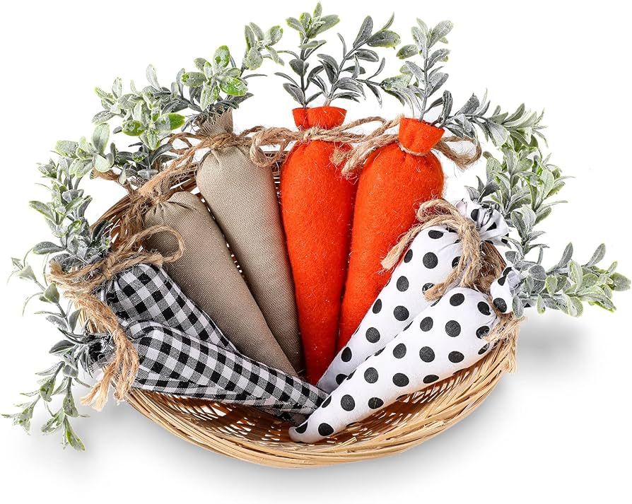 8 Pcs Easter Carrot Fabric Carrot Toy Artificial Carrot Rustic Nonwoven Stuffed Carrot for Farmho... | Amazon (US)