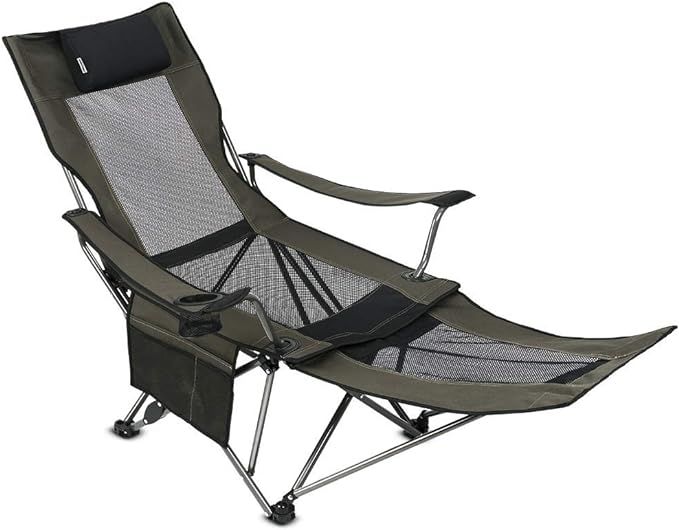 OUTDOOR LIVING SUNTIME Camping Folding Portable Mesh Chair with Removabel Footrest | Amazon (US)