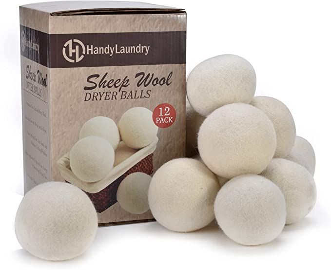 Wool Dryer Balls - XL Natural Fabric Softener, Reusable, Reduces Clothing Wrinkles, Saves Drying ... | Amazon (US)