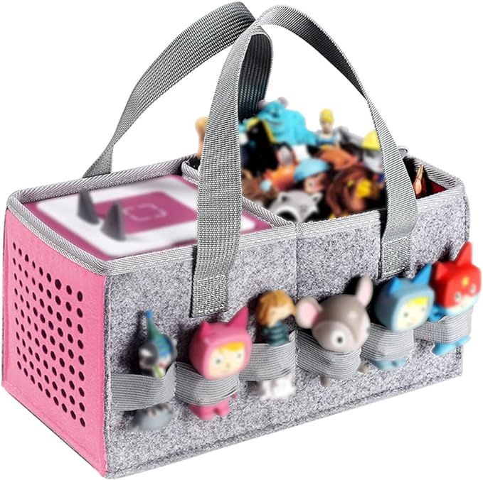Carrying Case Travel Felt Bag Compatible with Toniebox Starter Set and Tonies Figurine (Gray+Pink... | Amazon (US)