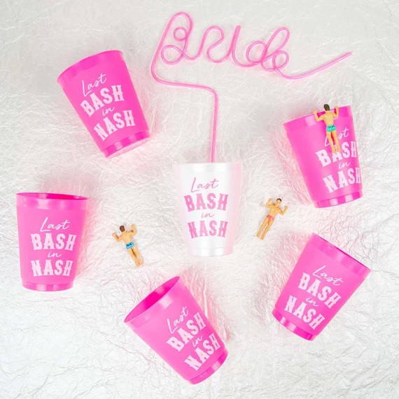 Nashville Bachelorette Party Cups | 12 Pack, 16 oz | Reusable Frost Flex Drinkware | Nash Bash Br... | Etsy (US)