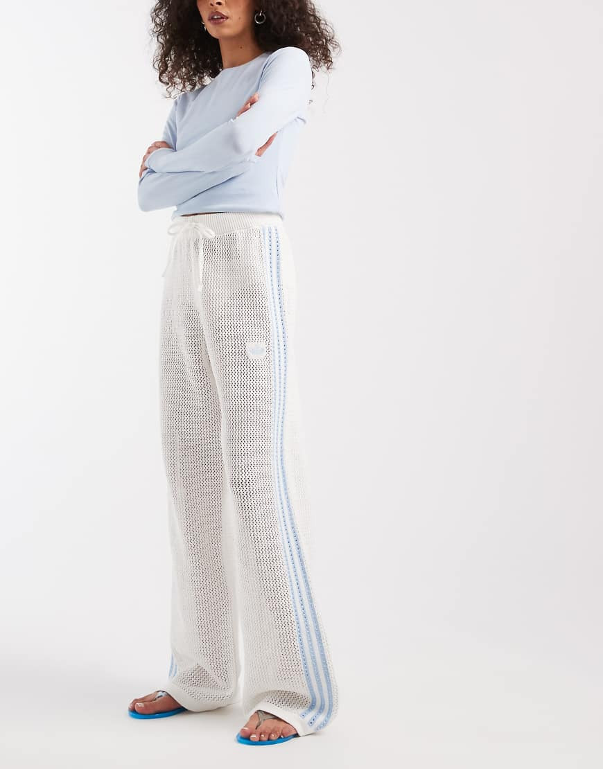 adidas Originals crochet track pants in white and blue | ASOS (Global)